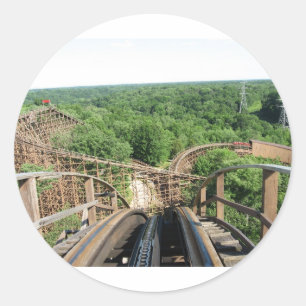 Adesivo Redondo Montanha russa do animal em reis Ilha