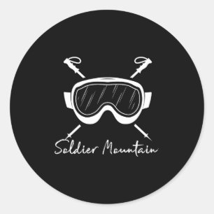 Adesivo Redondo Montanha soldier idaho esqui óculos de esqui féria