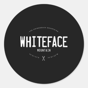 Adesivo Redondo Montanha Whiteface Nova York Gráfico Envelhecido V