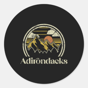 Adesivo Redondo Montanhas Adirondacks Nova York Acampamento de cam