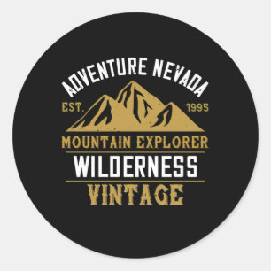 Adesivo Redondo Montanhas - Adventure Nevada Mountain