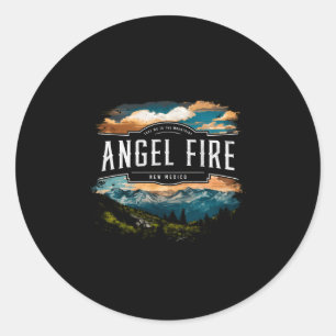 Adesivo Redondo Montanhas Angel Fire Novo México Caminhadas Ao Ar