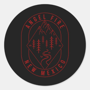 Adesivo Redondo Montanhas Angel Fire Novo México Hiking Ao Ar Livr