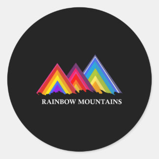 Adesivo Redondo Montanhas Arco-Íris No Peru