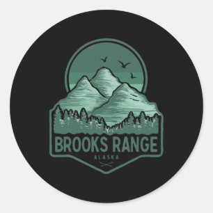 Adesivo Redondo Montanhas Brooks Range Alasca Caminhadas Ao Ar Liv