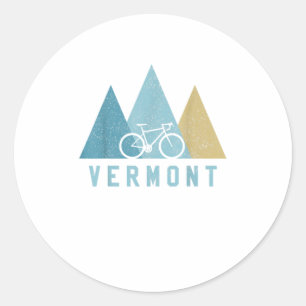 Adesivo Redondo Montanhas de ciclismo de bicicleta de Vermont Bike