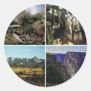 Adesivo Redondo Montanhas do Colorado