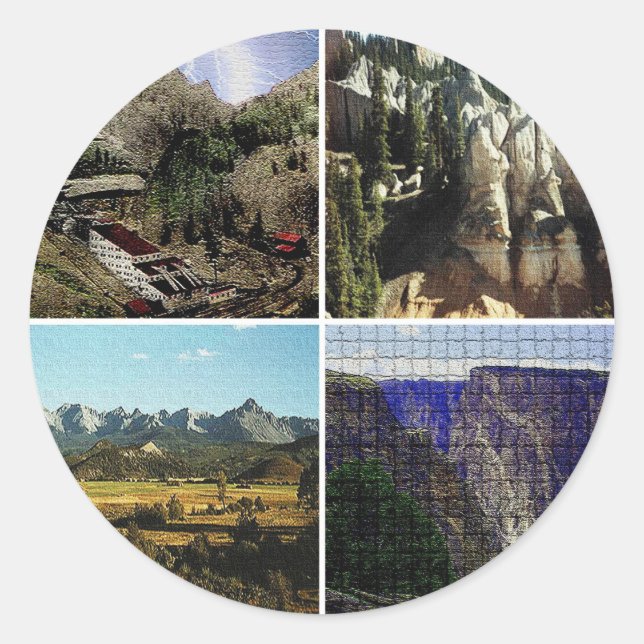 Adesivo Redondo Montanhas do Colorado (Frente)