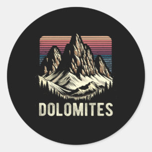 Adesivo Redondo Montanhas Dolomitas Alpes Dolomíticos Escalada Cam