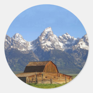 Adesivo Redondo Montanhas Grand Teton
