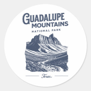 Adesivo Redondo Montanhas Guadalupe – Parques Nacionais Tx Caminha