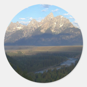 Adesivo Redondo Montanhas Jackson Hole (Grand Teton National Park)
