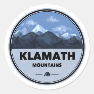 Adesivo Redondo Montanhas Klamath Califórnia Oregon Acampamento