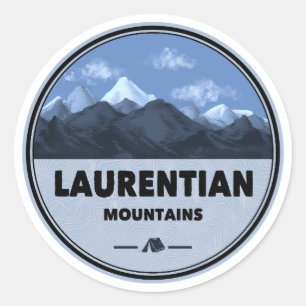 Adesivo Redondo Montanhas Laurentianas Quebec Canadá Camping
