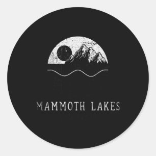 Adesivo Redondo Montanhas Mammoth Lakes Califórnia Caminhadas Ao A