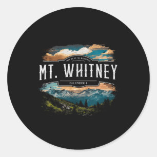 Adesivo Redondo Montanhas Mt. Whitney Califórnia Trilha Ao Ar Livr