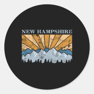 Adesivo Redondo Montanhas Nascer do Sol Nova Hampshire Caminhada A