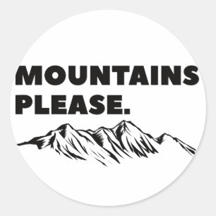 Adesivo Redondo Montanhas, por favor