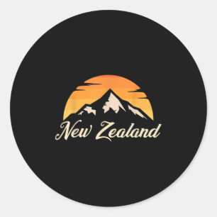 Adesivo Redondo Montanhas Presente para Amante de Rugby Kiwi Nova