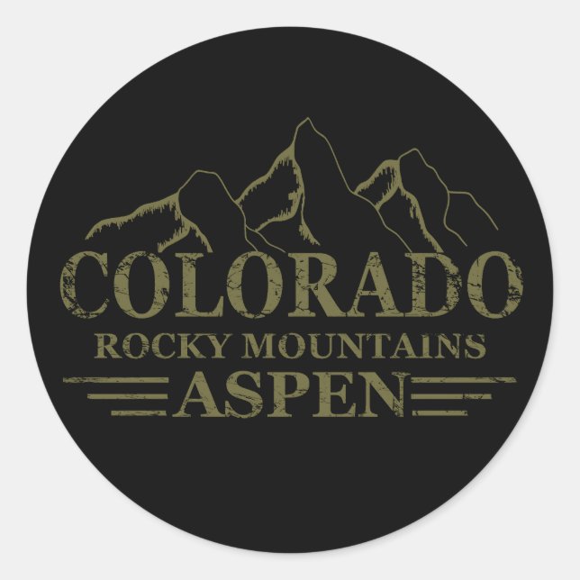 Adesivo Redondo Montanhas Rocky Aspen Colorado (Frente)