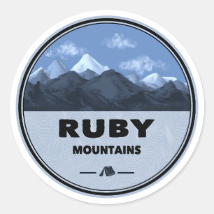 Adesivo Redondo Montanhas Ruby Nevada Acampamento