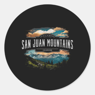 Adesivo Redondo Montanhas San Juan Colorado Caminhada Ao Ar Livre