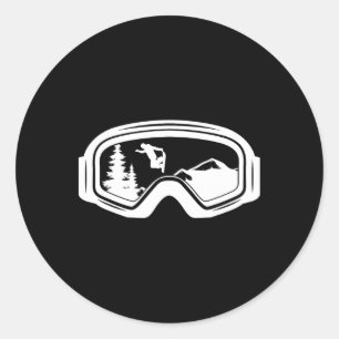 Adesivo Redondo Montanhas Snowboard Goggles Legal Snowboard Snow