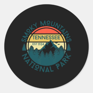 Adesivo Redondo Montanhas Sombrias Tennessee Natureza Caminhada Ao