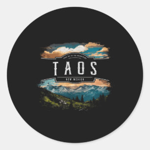 Adesivo Redondo Montanhas Taos Novo México Caminhada Ao Ar Livre V
