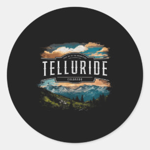 Adesivo Redondo Montanhas Telluride Colorado Caminhada Ao Ar Livre