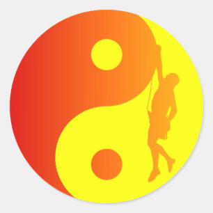 Adesivo Redondo Montanhista de Yin & de Yang (Sunburst)