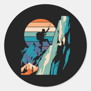 Adesivo Redondo Montanhista Engraçado Rock Climbing Bouldering Eu