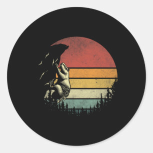 Adesivo Redondo Montanhista Retro Vintage Capyra Rock C engraçado