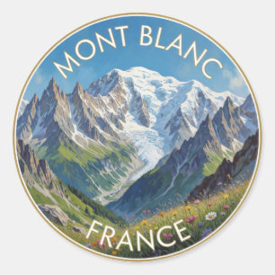Adesivo Redondo Monte Branco França Montanha Alpina