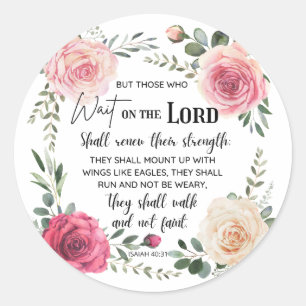 Adesivo Redondo Monte Com A Ala Como Eagles Isaiah 40:31