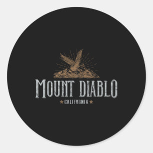 Adesivo Redondo Monte Diablo Montanhas Califórnia Acampamento Hiki