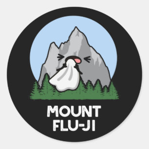 Adesivo Redondo Monte Flu-ji Funny Mountain Pun Dark BG