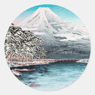 Adesivo Redondo Monte Fuji de Tagonoura, Snow Hiroaki Takahashi