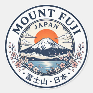 Adesivo Redondo Monte Fuji Japão