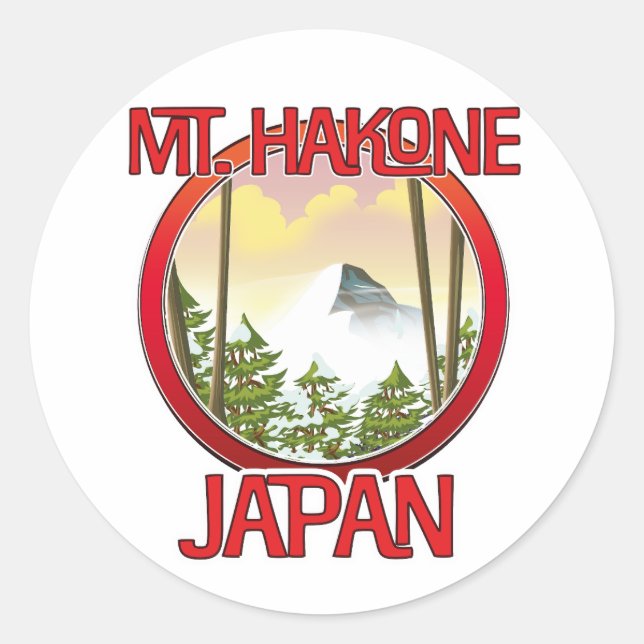 Adesivo Redondo Monte Hakone Japão (Frente)
