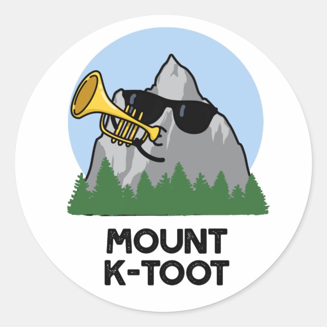 Adesivo Redondo Monte K-Toot Funny Mountain Pun (Frente)