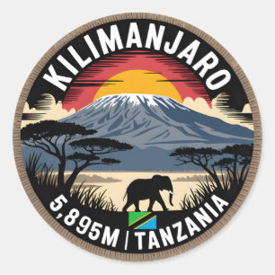 Adesivo Redondo Monte Kilimanjaro