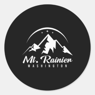 Adesivo Redondo Monte Rainier Washington Ski Resort Skiing Snowboa