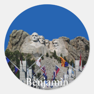 Adesivo Redondo Monte Rushmore Foto Personalizável Souvenir