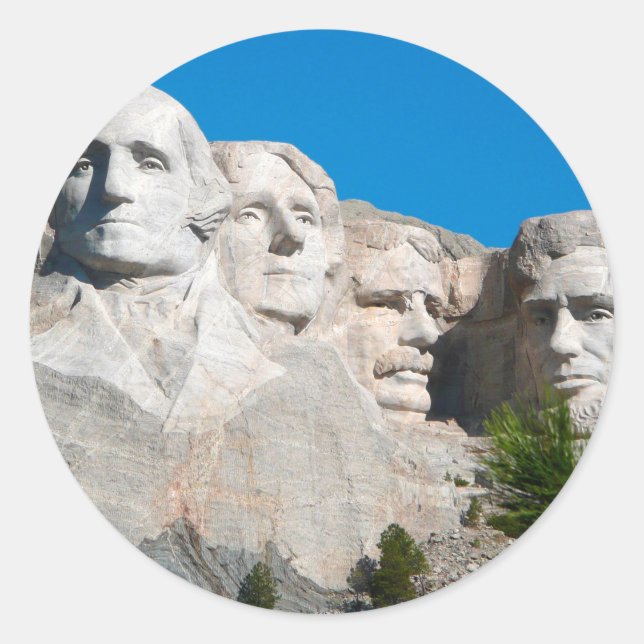 Adesivo Redondo Monte Rushmore Rocks! Monte Rushmore, Dakota do Su (Frente)