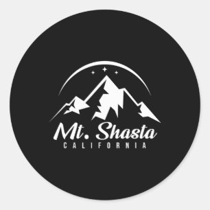 Adesivo Redondo Monte Shasta California Ski Resort Skiing Snowboar