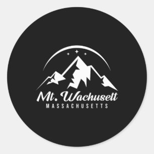 Adesivo Redondo Monte WMassachusetts Machusets Ski Resort Skib Sno