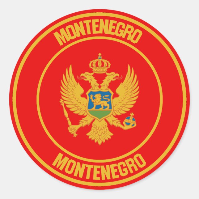 Adesivo Redondo Montenegro Round Emblem (Frente)