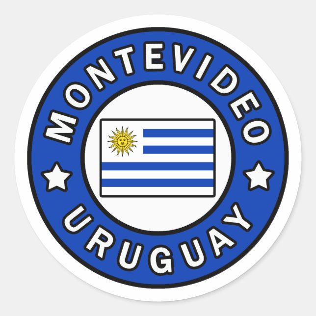 Adesivo Redondo Montevidéu Uruguai (Frente)