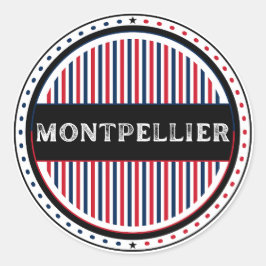 Adesivo Redondo Montpellier City Pride Emblem – French Identity